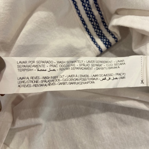 Zara Size Small Boho Blouse w/ Blue Embroidery & Tassel Detail - Picture 12 of 13